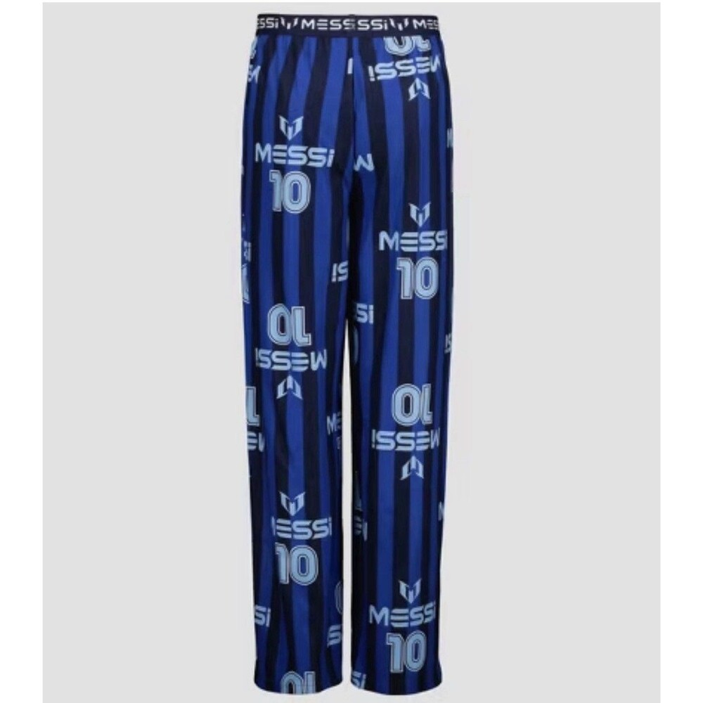 Boys Messi Pajama Pants Blue Size Medium M Soccer Sleep Lounge Pants - Picture 2 of 4